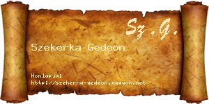 Szekerka Gedeon névjegykártya